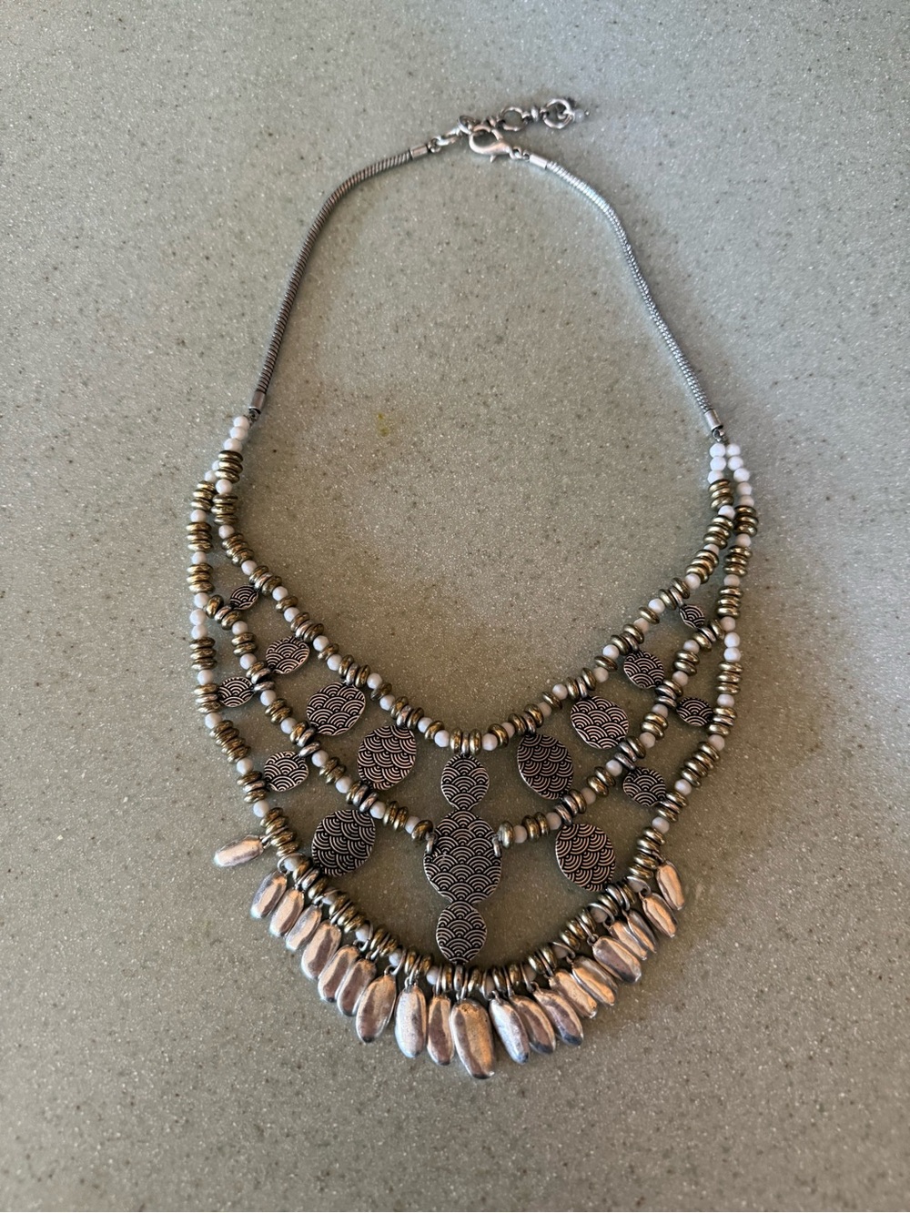 Turquoise Multi-Strand Statement Necklace - Women Jewelry - Picture 2 of 2